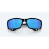 Costa Jose Shiny Black Frame Blue Mirror Polarized Glass Lense Sunglasses