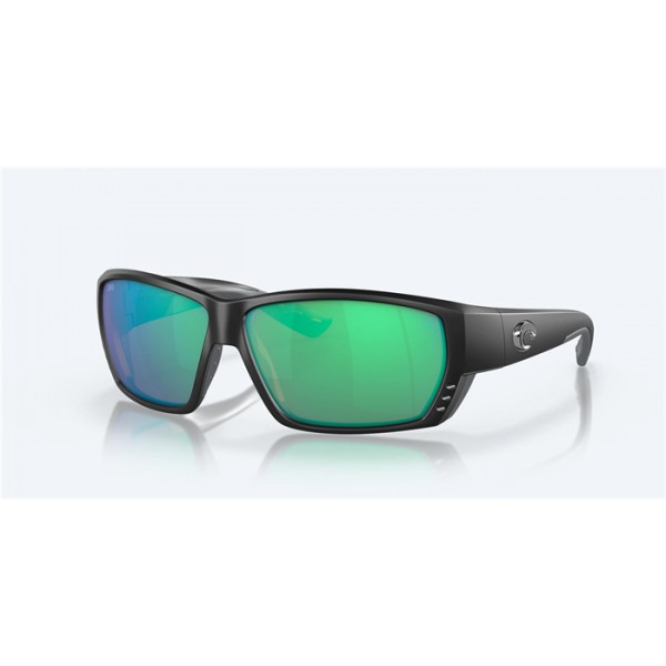 Costa Tuna Alley Matte Black Frame Green Mirror Polarized Glass Lense Sunglasses