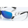 Costa Tuna Alley Shiny Crystal Frame Blue Mirror Polarized Glass Lense Sunglasses