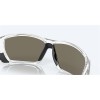 Costa Tuna Alley Shiny Crystal Frame Blue Mirror Polarized Glass Lense Sunglasses