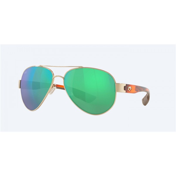 Costa South Point Rose Gold Frame Green Mirror Polarized Glass Lense Sunglasses