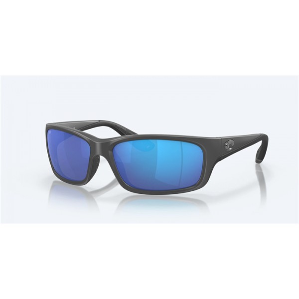 Costa Jose Matte Gray Frame Blue Mirror Polarized Glass Lense Sunglasses