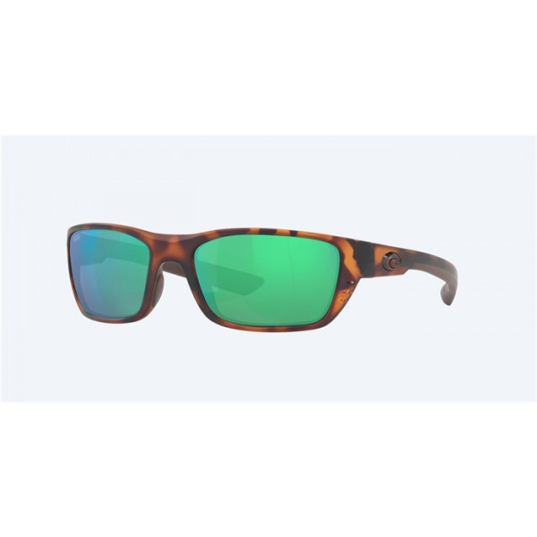 Costa Whitetip Retro Tortoise Frame Green Mirror Polarized Glass Lense Sunglasses