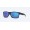 Costa Half Moon Shiny Black Frame Blue Mirror Polarized Glass Lense Sunglasses