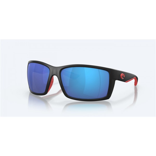Costa Reefton Race Black Frame Blue Mirror Polarized Glass Lense Sunglasses