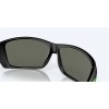 Costa Cat Cay Matte Black Green Logo Frame Gray Silver Mirror Polarized Glass Lense Sunglasses