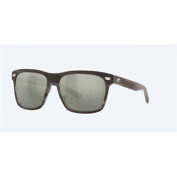Costa Aransas Matte Storm Gray Frame Gray Silver Mirror Polarized Glass Lense Sunglasses