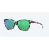 Costa May Shiny Tiger Cowrie Frame Green Mirror Polarized Glass Lense Sunglasses