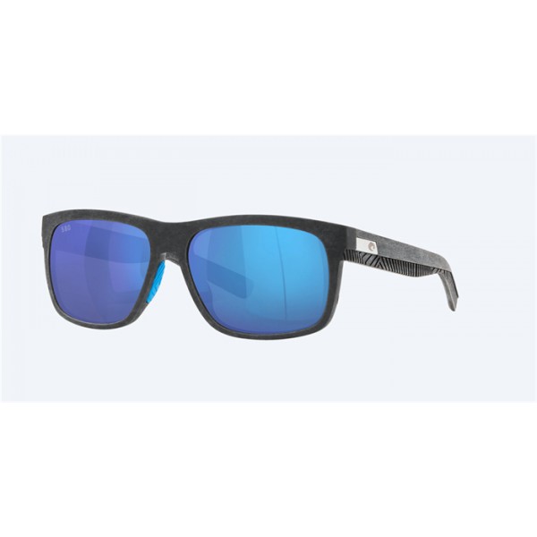 Costa Baffin Net Gray With Blue Rubber Frame Blue Mirror Polarized Glass Lense Sunglasses
