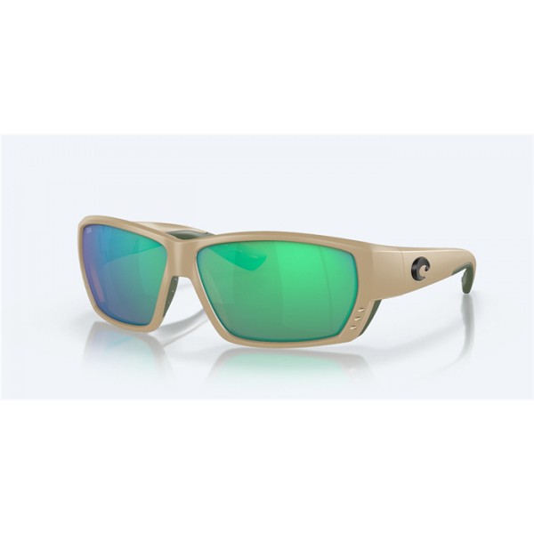 Costa Tuna Alley Matte Sand Frame Green Mirror Polarized Glass Lense Sunglasses