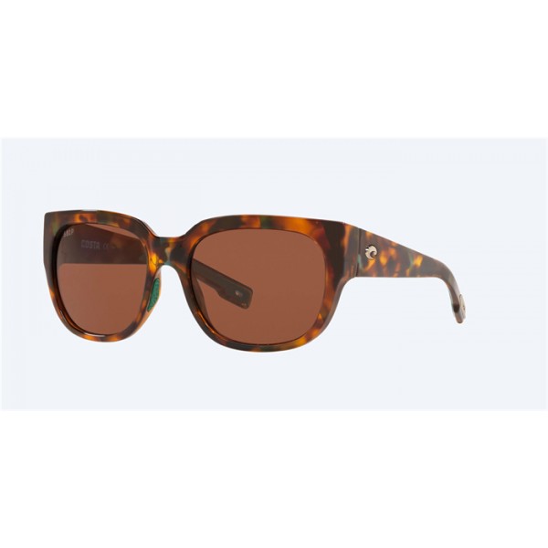 Costa Waterwoman Shiny Palm Tortoise Frame Copper Polarized Polycarbonate Lense Sunglasses