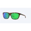 Costa Cheeca Matte Shadow Tortoise Frame Green Mirror Polarized Polycarbonate Lense Sunglasses