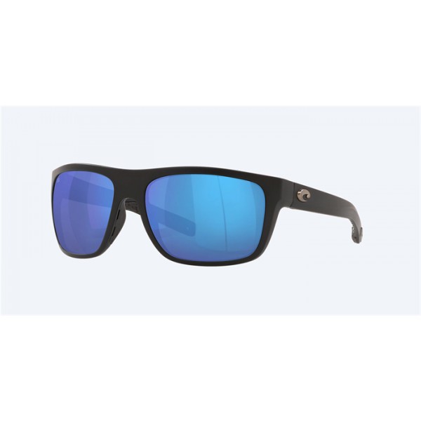 Costa Broadbill Matte Black Frame Blue Mirror Polarized Glass Lense Sunglasses