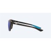 Costa Cheeca Shiny Black Frame Blue Mirror Polarized Glass Lense Sunglasses