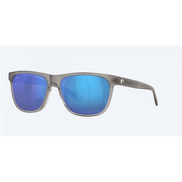 Costa Apalach Matte Gray Crystal Frame Blue Mirror Polarized Glass Lense Sunglasses