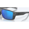 Costa Diego Matte Gray Frame Blue Mirror Polarized Glass Lense Sunglasses