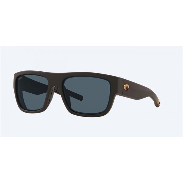 Costa Sampan Matte Black Ultra Frame Gray Polarized Polycarbonate Lense Sunglasses