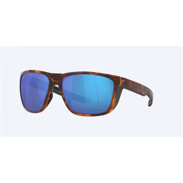Costa Ferg Matte Tortoise Frame Blue Mirror Polarized Glass Lense Sunglasses