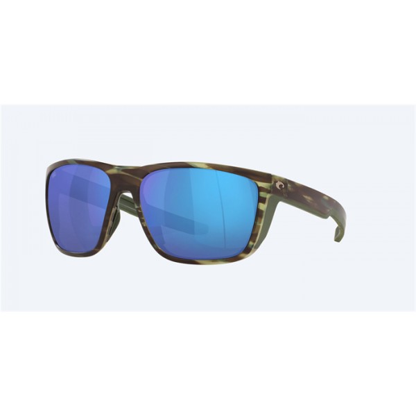 Costa Ferg Matte Reef Frame Blue Mirror Polarized Glass Lense Sunglasses