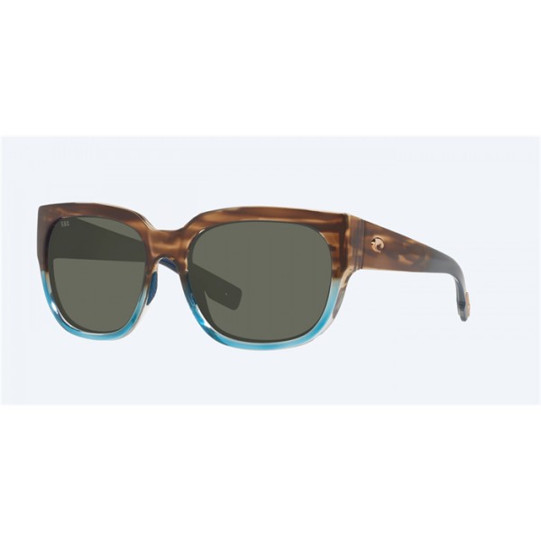 Costa Waterwoman 2 Shiny Wahoo Frame Gray Polarized Glass Lense Sunglasses