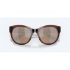 Costa Maya Shiny Urchin Crystal Frame Copper Silver Mirror Polarized Glass Lense Sunglasses