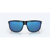 Costa Rincondo Shiny Black Frame Blue Mirror Polarized Glass Lense Sunglasses