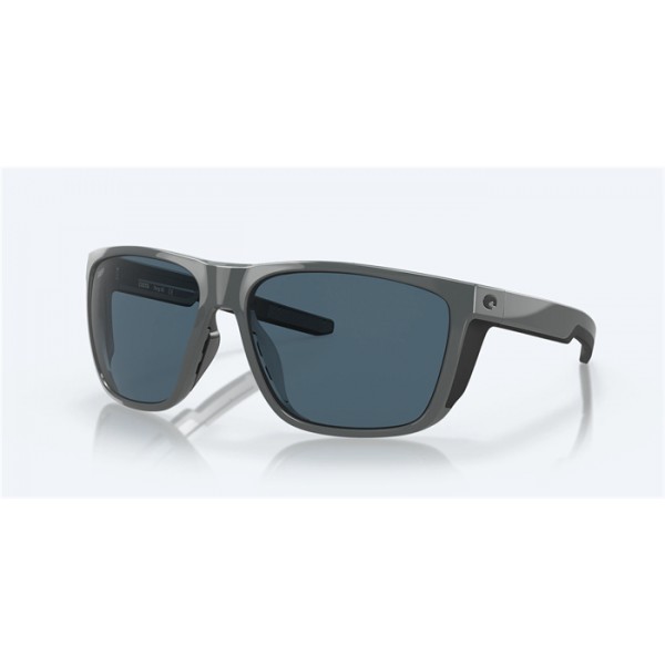 Costa Ferg Xl Shiny Gray Frame Gray Polarized Polycarbonate Lense Sunglasses