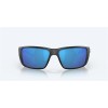Costa Blackfin Pro Matte Black Frame Blue Mirror Polarized Glass Lense Sunglasses