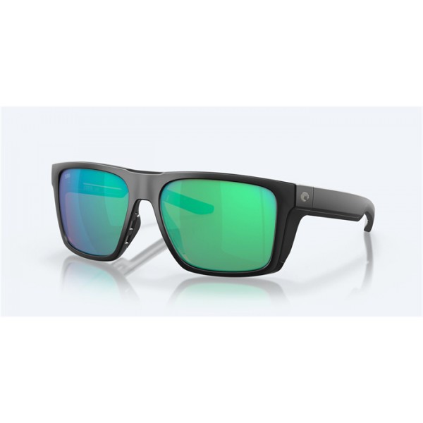 Costa Lido Matte Black Frame Green Mirror Polarized Glass Lense Sunglasses