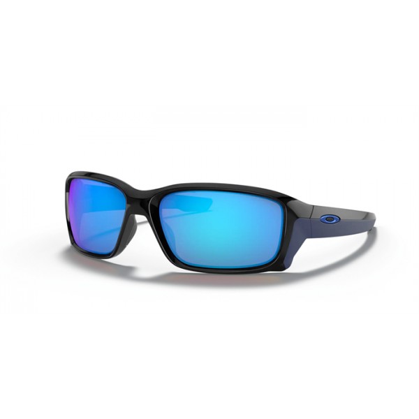 Oakley Straightlink Polished Black Frame Sapphire Iridium Lense Sunglasses