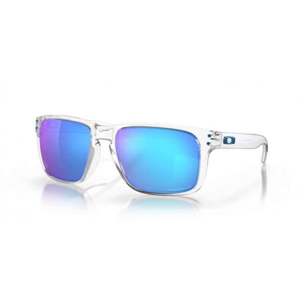 Oakley Holbrook XL Polished Clear Frame Prizm Sapphire Polarized Lense Sunglasses