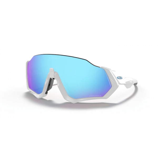 Oakley Flight Jacket Matte White Frame Prizm Sapphire Lense Sunglasses