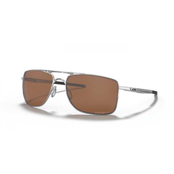 Oakley Gauge 8 Polished Chrome Frame Prizm Tungsten Polarized Lense Sunglasses