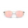 Oakley Latch Matte Clear Frame Prizm Rose Gold Polarized Lense Sunglasses