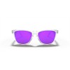 Oakley Frogskins XS Polished Clear Frame Prizm Violet Lense Sunglasses