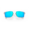 Oakley Gibston Polished Clear Frame Prizm Sapphire Lense Sunglasses