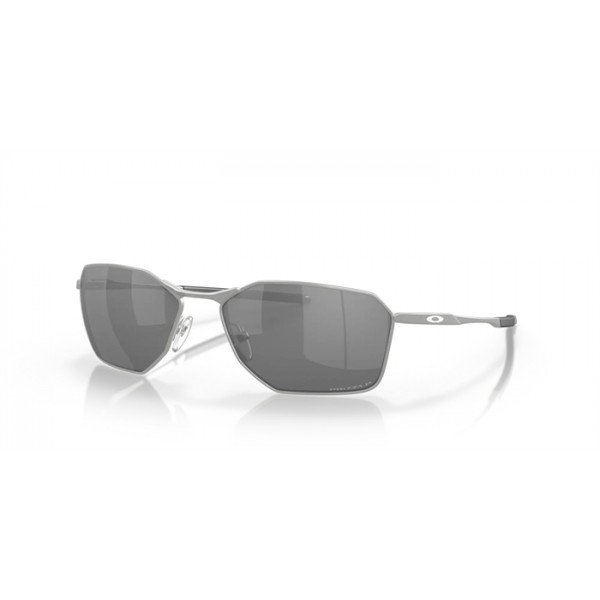 Oakley Savitar Satin Chrome Frame Prizm Black Polarized Lense Sunglasses