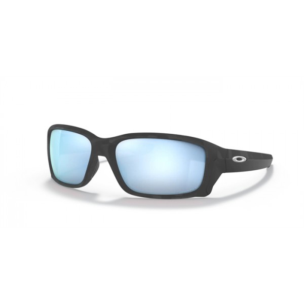 Oakley Straightlink Matte Black Camo Frame Prizm Deep Water Polarized Lense Sunglasses