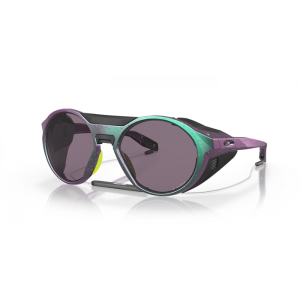 Oakley Clifden Odyssey Collection Black Green Purple Splatter Frame Prizm Grey Lense Sunglasses