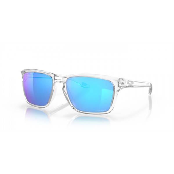 Oakley Sylas Polished Clear Frame Prizm Sapphire Lense Sunglasses