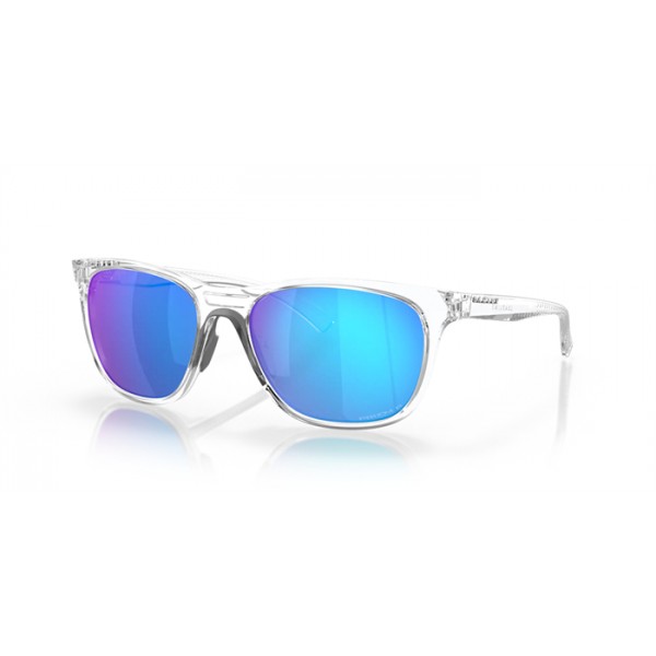 Oakley Leadline Polished Clear Frame Prizm Sapphire Polarized Lense Sunglasses