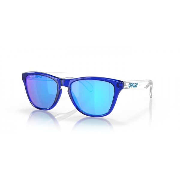 Oakley Frogskins XS Crystal Blue Frame Prizm Sapphire Lense Sunglasses