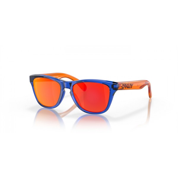 Oakley Frogskins XXS Crystal Blue Frame Prizm Ruby Lense Sunglasses