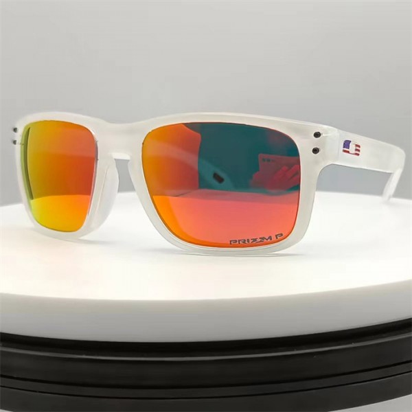 Oakley Holbrook Transparent Rubber Frame Orange Polarized Lense Sunglasses