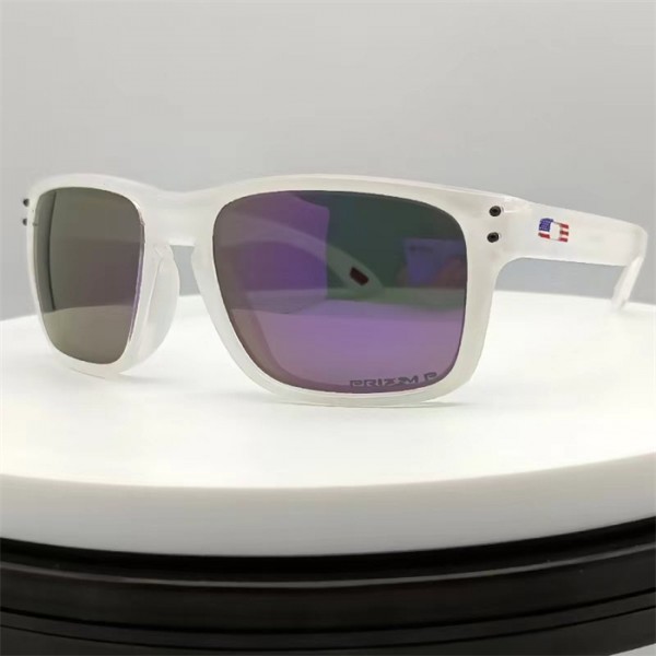 Oakley Holbrook White Rubber Frame Taro Purple Ash Polarized Lense Sunglasses