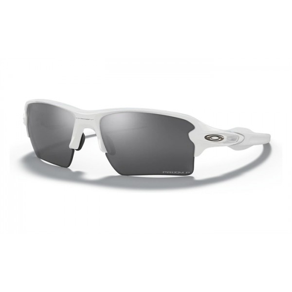 Oakley Flak 2.0 Xl Polished White Frame Prizm Black Polarized Lens Sunglasses
