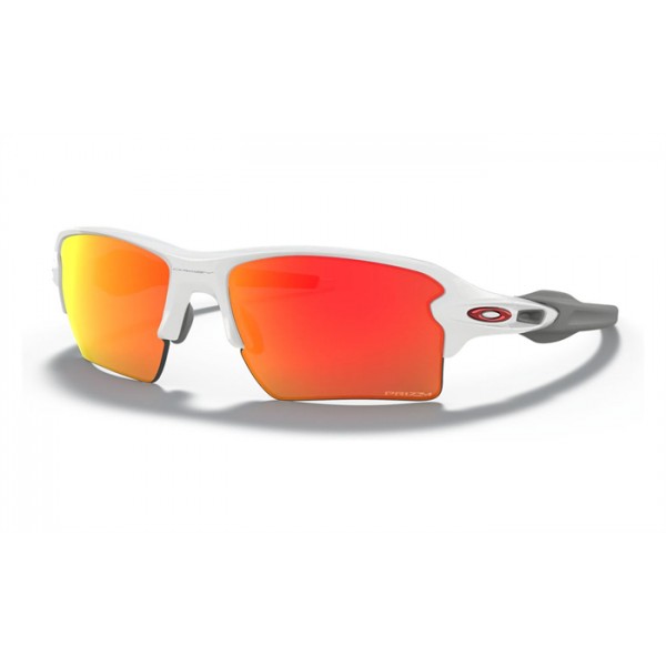 Oakley Flak 2.0 Xl Team Colors Polished White Frame Prizm Ruby Lens Sunglasses