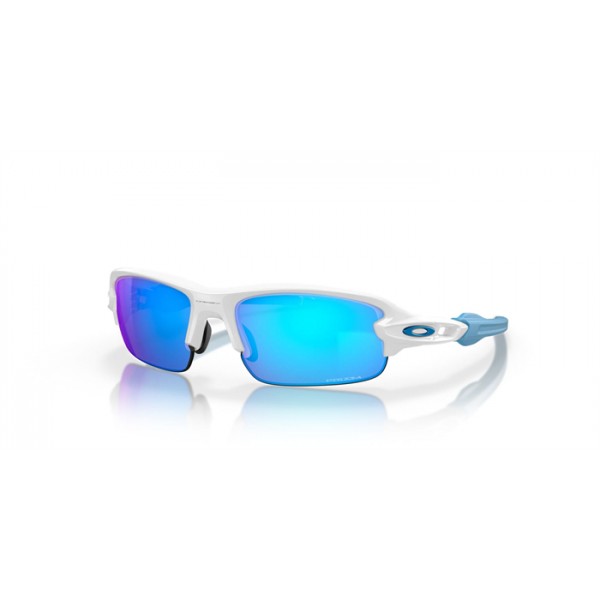 Oakley Flak XXS Youth Fit Polished White Frame Prizm Sapphire Lens Sunglasses