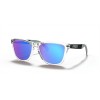 Oakley Frogskins Mix Low Bridge Fit Polished Clear Frame Prizm Sapphire Polarized Lens Sunglasses