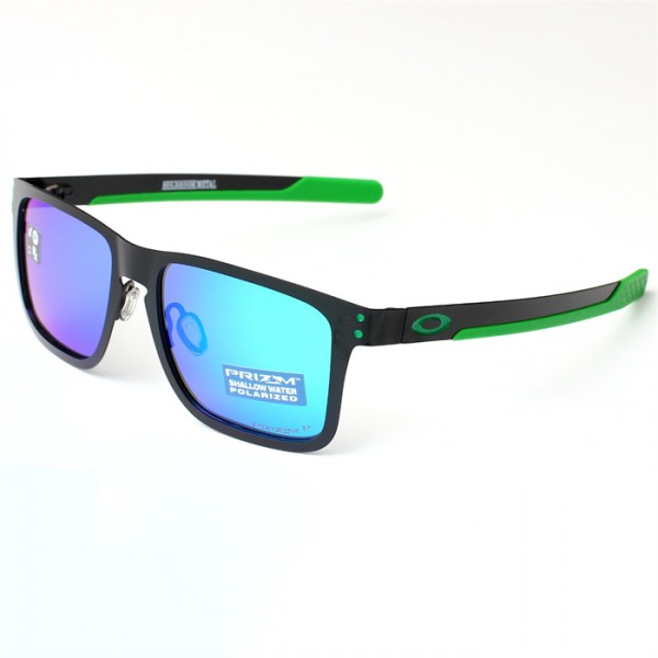 Oakley Holbrook Metal Black Green Polarized Prizm Blue Lense Sunglasses